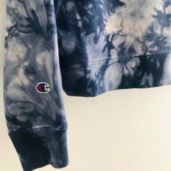 Blue Champion Tie Dye Reverse Weave Hoodie - Picture 5 of 6